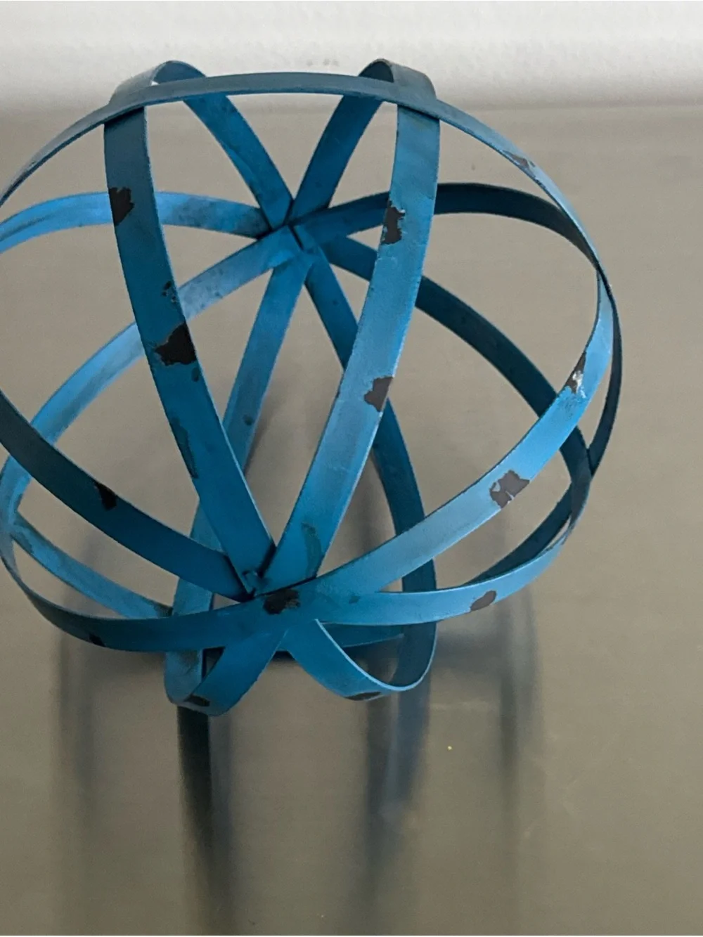 Distressed Metal Band Decorative Sphere